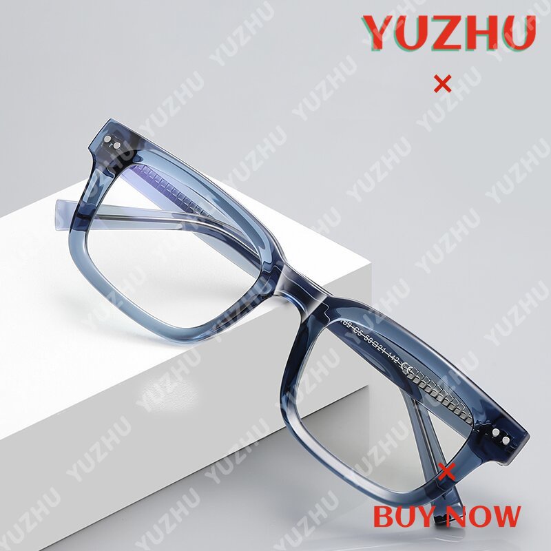 (yuzhu) Mắt Kính Gọng Vuông Nhỏ Chống Ánh Sáng Xanh Lam Phong Cách Phương Tây retro Phương Tây Cho Nam