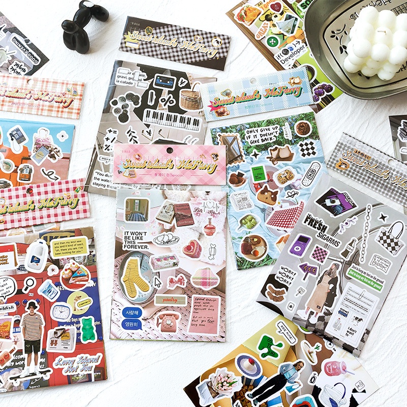 Mochamm Set 5 Tấm Sticker Dán Trang Trí Sổ Tay diy Hình Tạp Chí Sáng Tạo