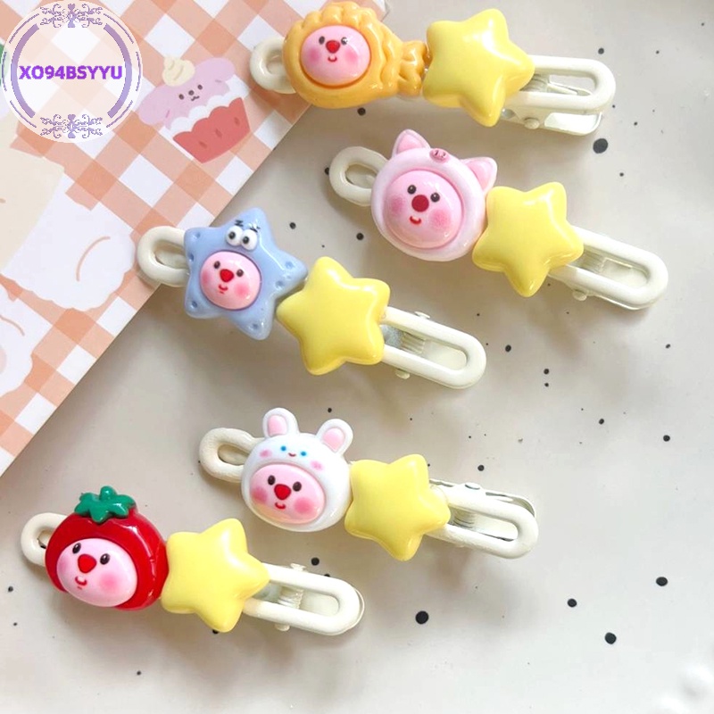 Xo94bsyu 1 Kẹp Tóc Mái Hình Ngôi Sao / Quả Dâu / Vịt Ngọt Ngào Dễ Thương Cho Nữ vn