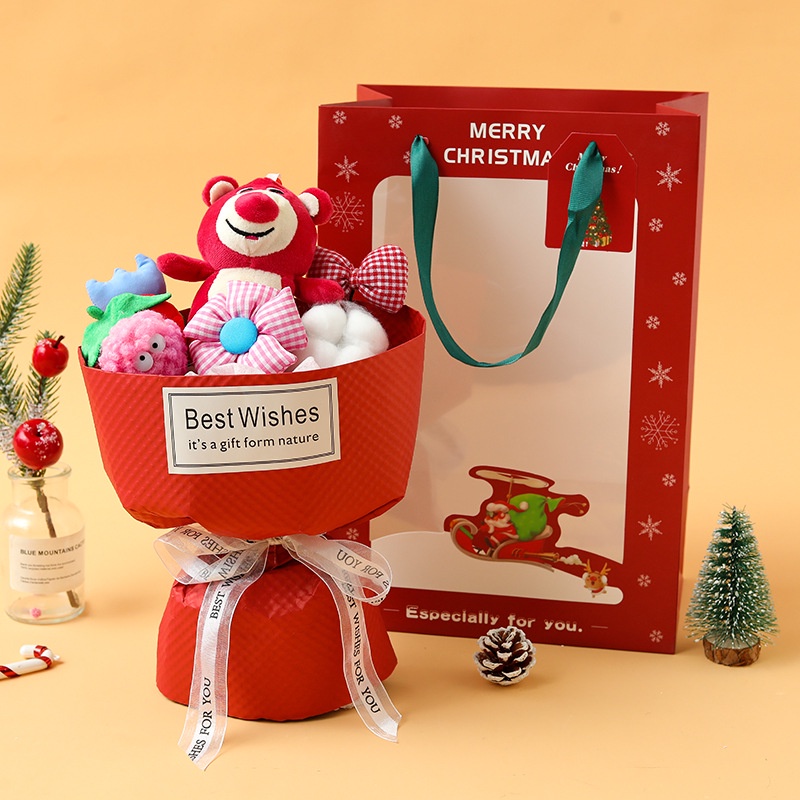 Bó hoa búp bê Bó Hoa Nhồi Bông Hình Chú Gấu Dễ Thương Dùng Trang Trí