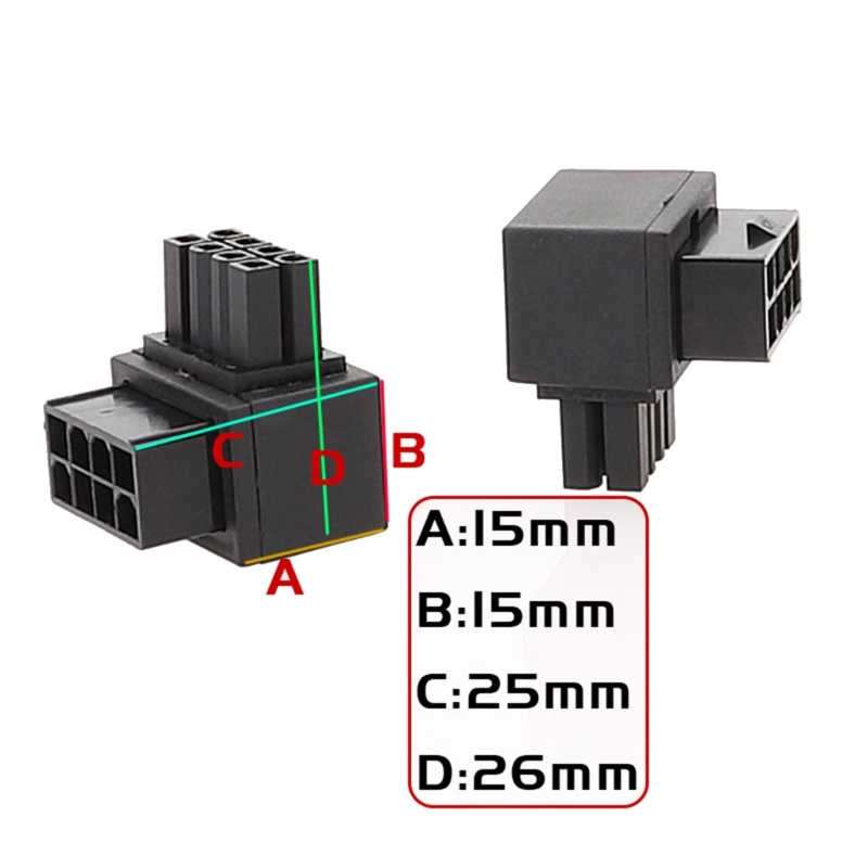 Bảng Mạch Chủ Chuyển Đổi Nguồn Điện cpu 90 Độ Góc 8pin female Sang 8 pin male Tiện Lợi