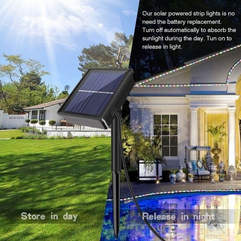 1 Cuộn Dây Đèn led 118.11inch 90led 3M Sử Dụng Năng Lượng Mặt Trời Trang Trí Giáng Sinh