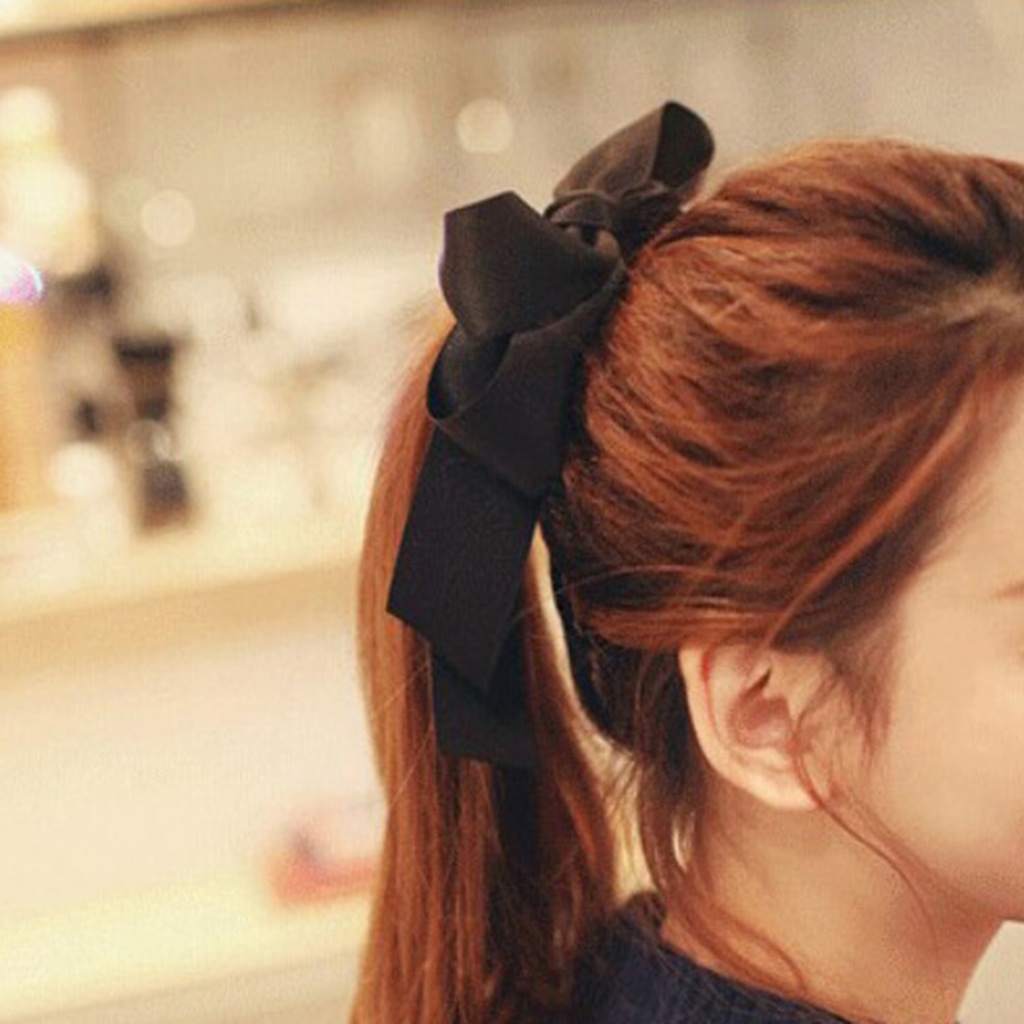 Dây Buộc Tóc Hai Lớp Thắt Nơ Bằng Vải Thời Trang Dành Cho Nữ