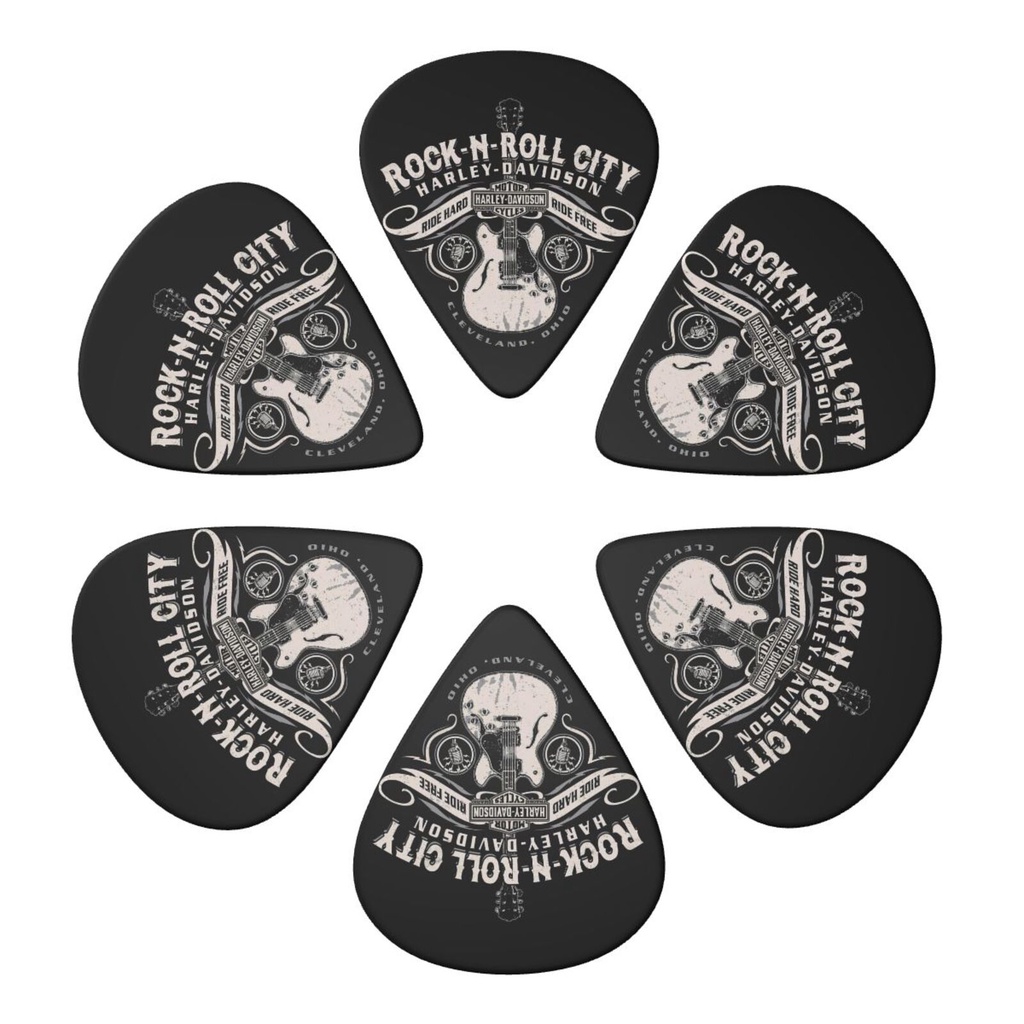 Harley Davidson Set 6 Miếng Gảy Đàn guitar 3 Phím Dày Khác Nhau Thích Hợp Với guitar / ukulele / V.V.