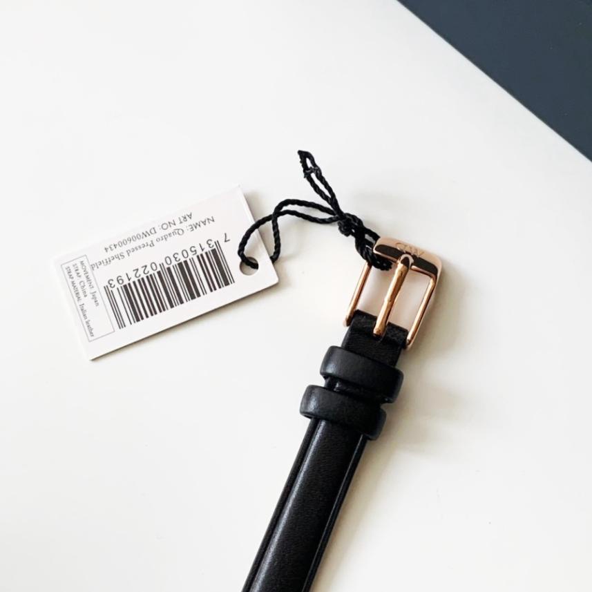 Combo Đồng Hồ Nữ Daniel Welington Quadro Pressed Sheffield Black & Vòng Tay Cuff V1 DW Chính Hãng - Danielwatchstore.