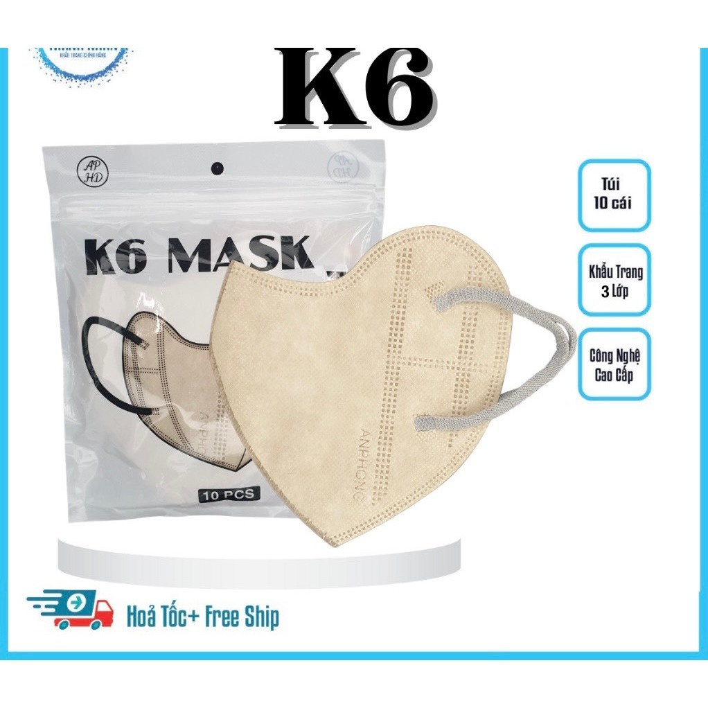 Khẩu Trang Thái Lan K6 Careion Kháng Khuẩn, Màu Pastel Hot Trend, Quai Êm, Khẩu Trang Che Gò Má