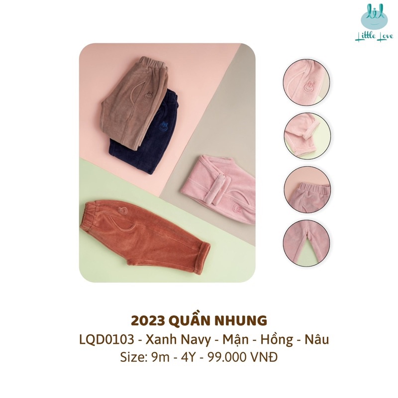 Quần dài nhung chất dày dặn cho bé