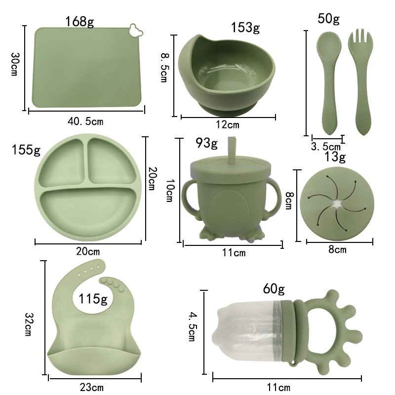 Bộ Muỗng Nĩa Ăn Bằng silicone Chống Rơi Cho Bé