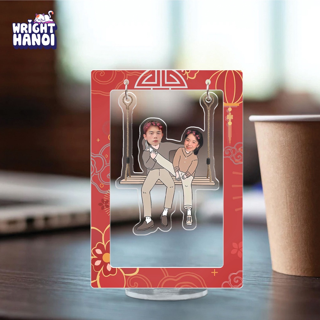 Mô hình mica in theo yêu cầu standee lắc lư đu đu cặp đôi đáng yêu cho người yêu, bạn gái, bạn trai
