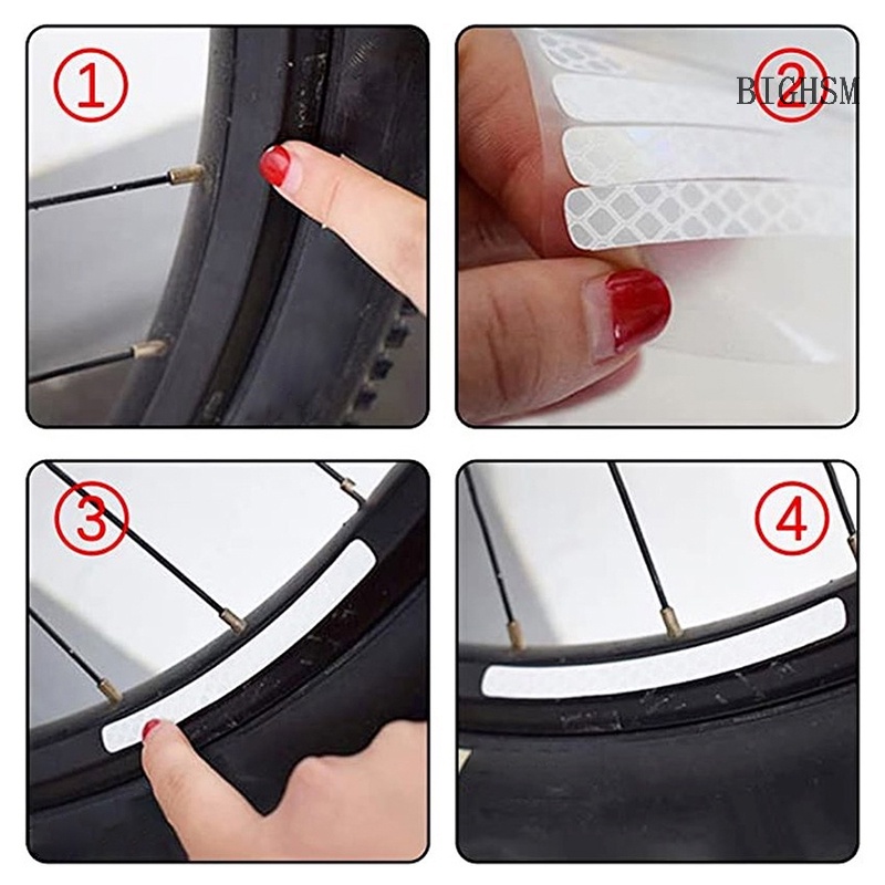 Miếng Dán Phản Quang Trang Trí Bánh Xe Đạp / Xe Máy An Toàn