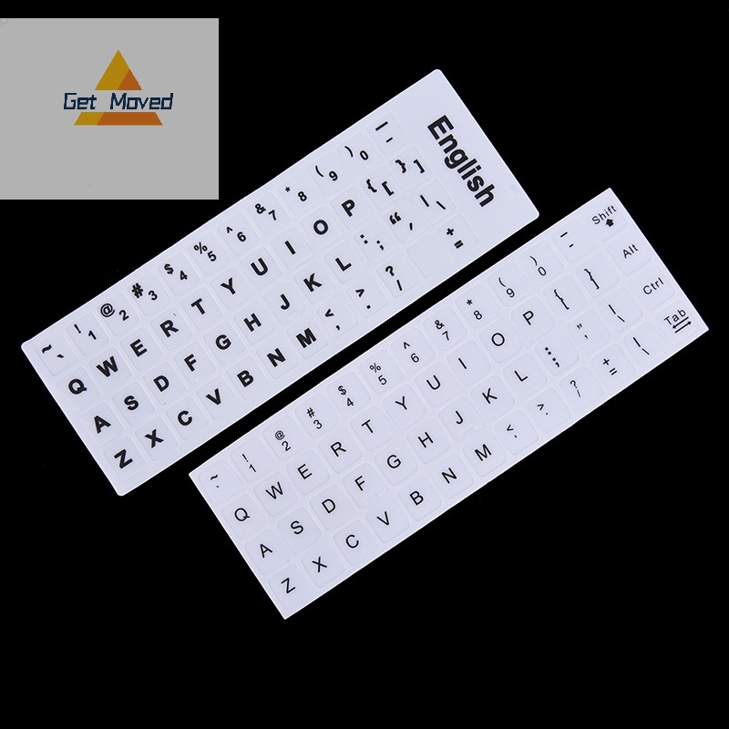 Miếng Dán Thay Thế Cho Bàn Phím Máy Tính laptop In Chữ Tiếng Anh > Màu Trắng Đen