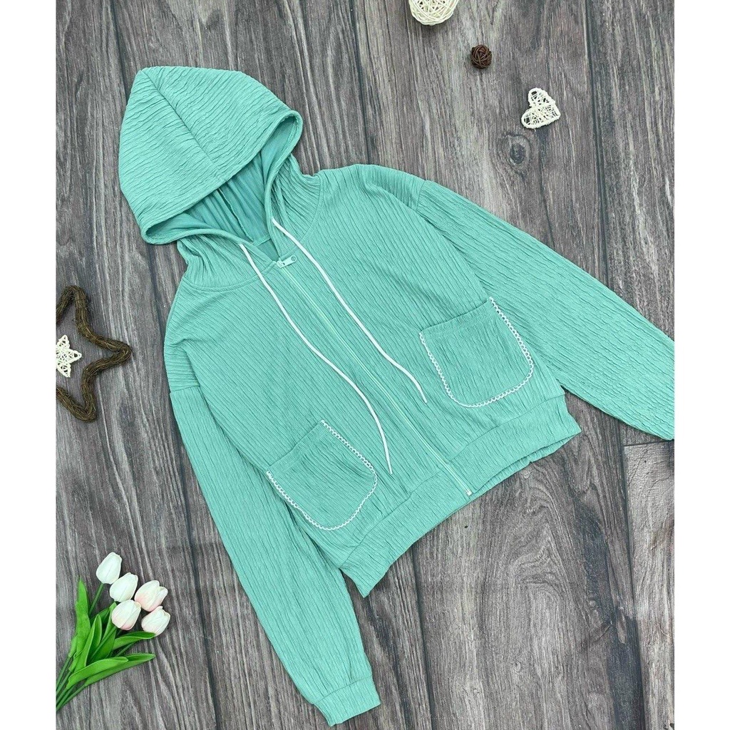 Áo khoác bo túi viền vải xốp nhật nhẹ có túi trong bigsize 50-95kg