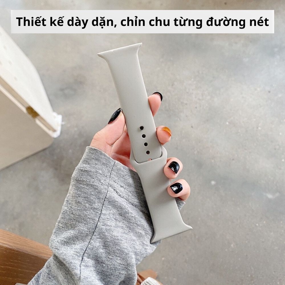 Dây Silicone  dành cho Đồng Hồ Thông Minh iwatch series 1/2/3/4/5/6/7/8 Size 38/40/41/42/44/45mm MIZADO