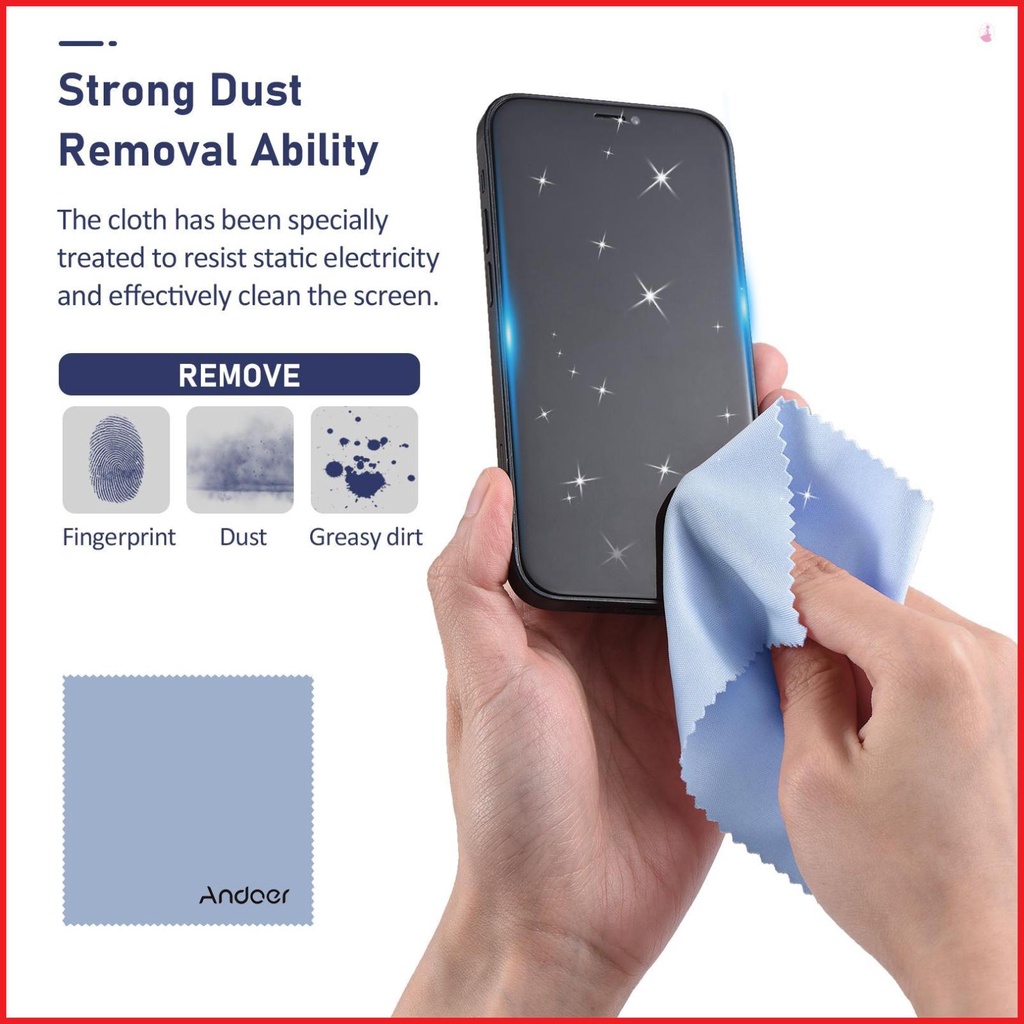 Andoer Khăn Lau Kính Vải Sợi Nhỏ Cao Cấp 10 X 10cm