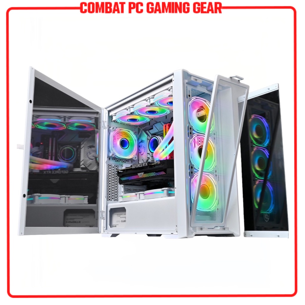 Case Máy Tính VITRA TITAN R230 Premium E-ATX 3FARGB White Black