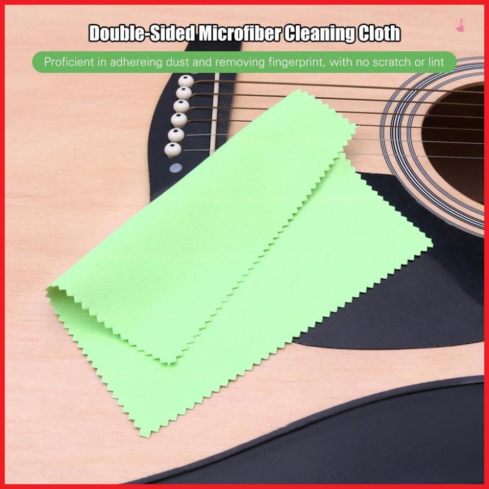 Khăn Lau Đánh Bóng Nhạc Cụ Hai Mặt Bằng Sợi Micro Mềm Mại Kích Thước 15cm * 15cm Màu Xanh Lá Dành Cho guitar bass / violin