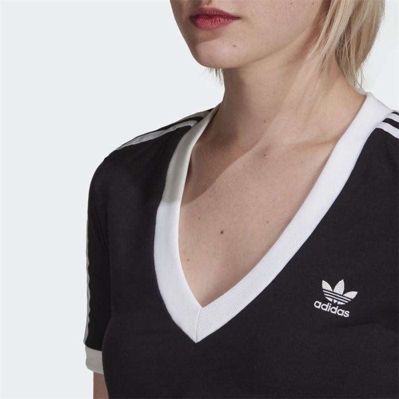 Áo Thun Nỉ Mềm Cổ Chữ v Thêu logo adidas Dáng Ôm Thoáng Khí hc2040 Cho Bạn Gái