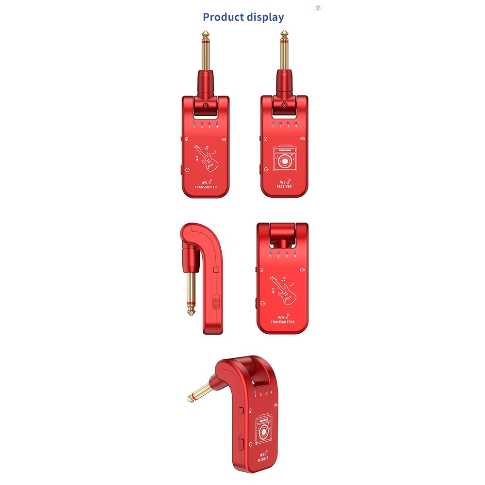 Thiết Bị Thu Phát Và Phát Tín Hiệu Âm Thanh Không Dây 4 Kênh 800mhz-900mhz Phích Cắm 282 Độ 6.35mm Cho Đàn guitar Điện