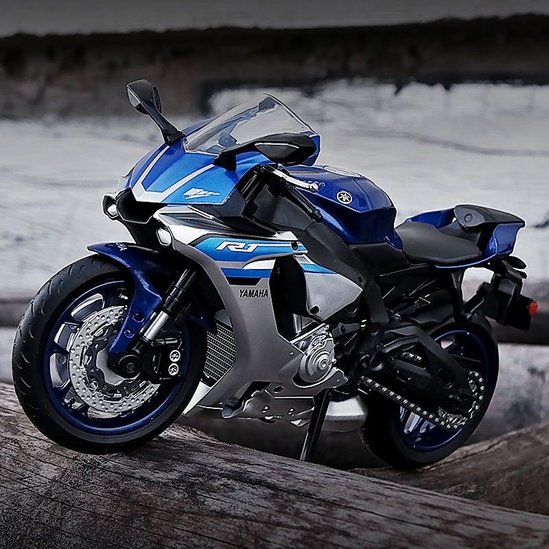 Mô Hình Xe Mô Tô Yamaha YZF-R1 Bằng Hợp Kim Tỉ Lệ 1: 12 tặng ô tô