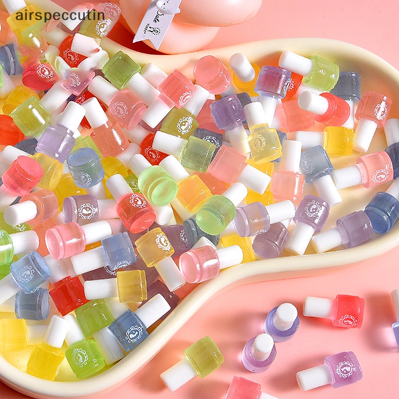 Airspeccutin Set 5 Lọ Sơn Móng Tay Dạ Quang diy Bằng Nhựa resin Để Trang Trí Điện Thoại Di Động