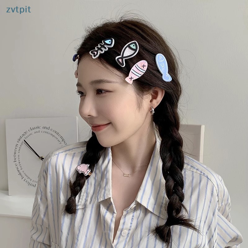 Kẹp Tóc zvt Hình Xương Cá Nhỏ Dễ Thương Phong Cách Nhật Bản