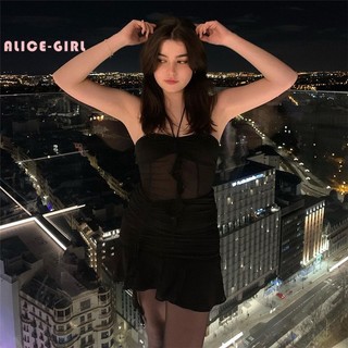 Đầm trễ vai phối lưới gợi cảm cho nữ