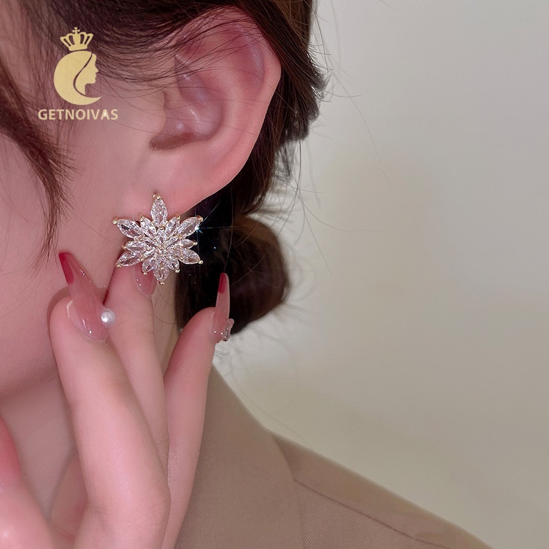 Bông Tai Đính Đá Phong Cách retro Âu Mỹ Thanh Lịch