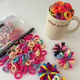 Set 100 Dây Thun Cột Tóc Cao Su Cho Bé Gái