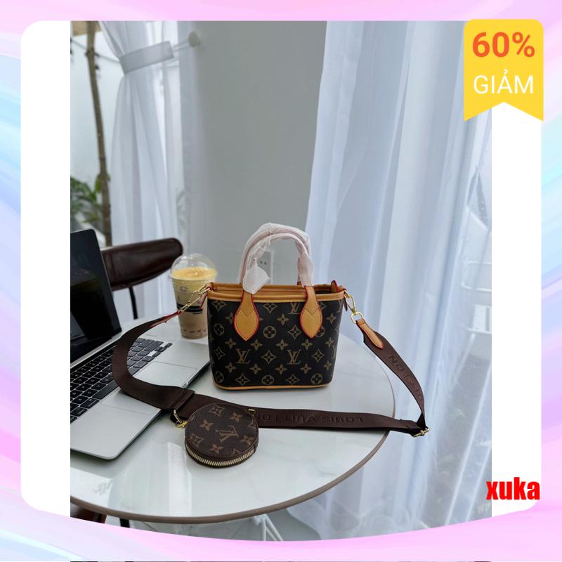 Set túi 2 món túi ví LV hàng chuẩn 11 chất liệu da PU quảng châu cao cấp SALE