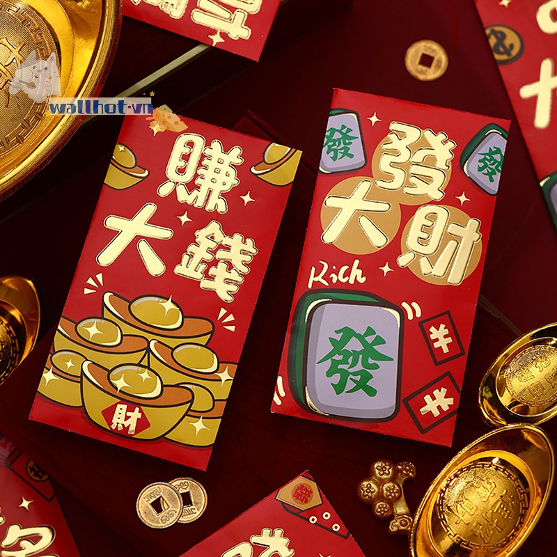 Set 6 Bao Lì Xì Hình Rồng Năm Mới 2024 Phong Cách Trung Hoa