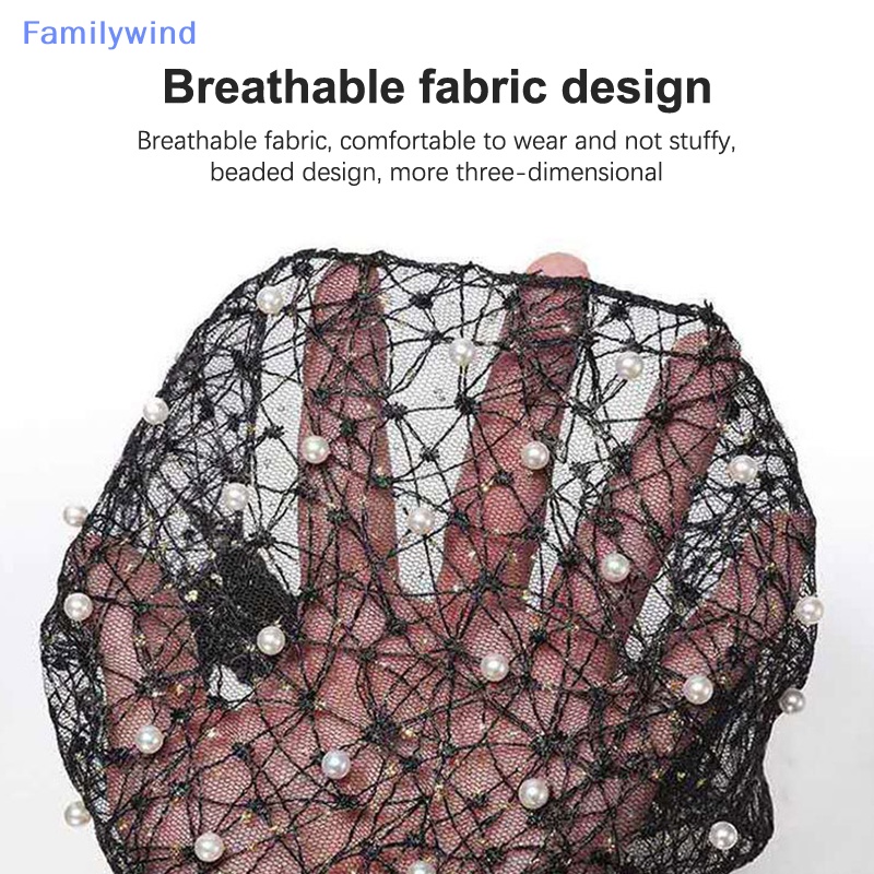 Familywind > Băng Đô Lưới Trùm Đầu turban Rộng Đính Ngọc Trai Nhân Tạo Phong Cách Hàn Quốc Cho Nữ
