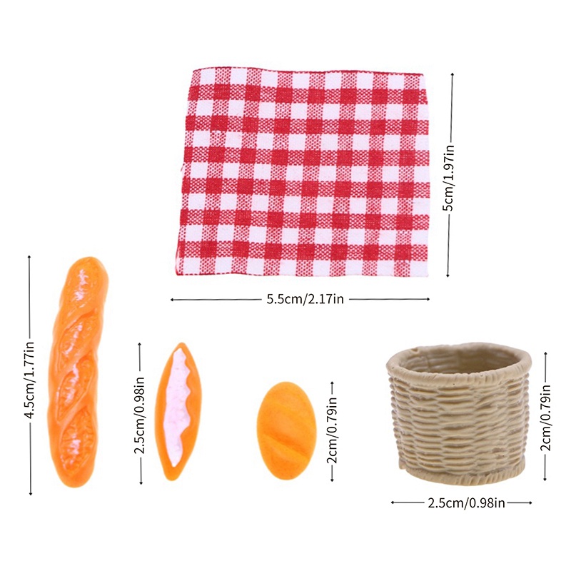 Qing Đồ trang trí Bánh Mì baguette mini Trang Trí Nhà Búp Bê