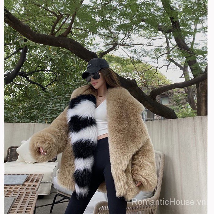 Áo Khoác Giả Lông Cáo Dày Dặn Dáng Dài Thời Trang Thu Đông 2022 Cho Nữ
