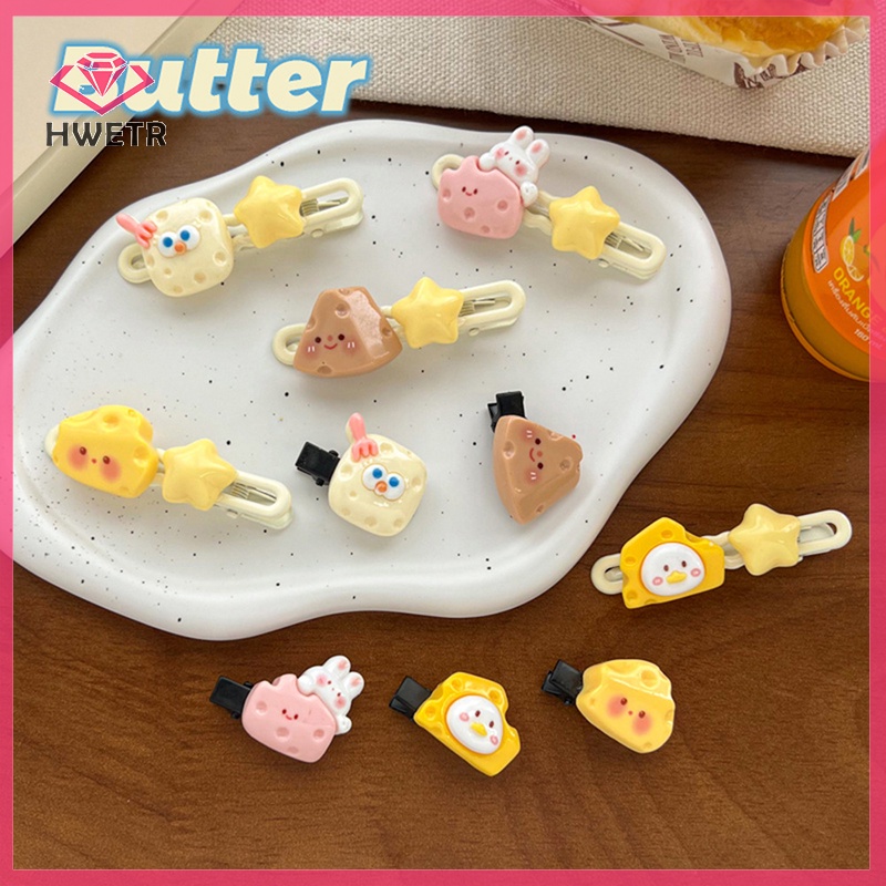 Kẹp Tóc Hình Ngôi Sao / Thỏ Màu Vàng Dễ Thương Phong Cách Hàn Quốc Cho Nữ Mới