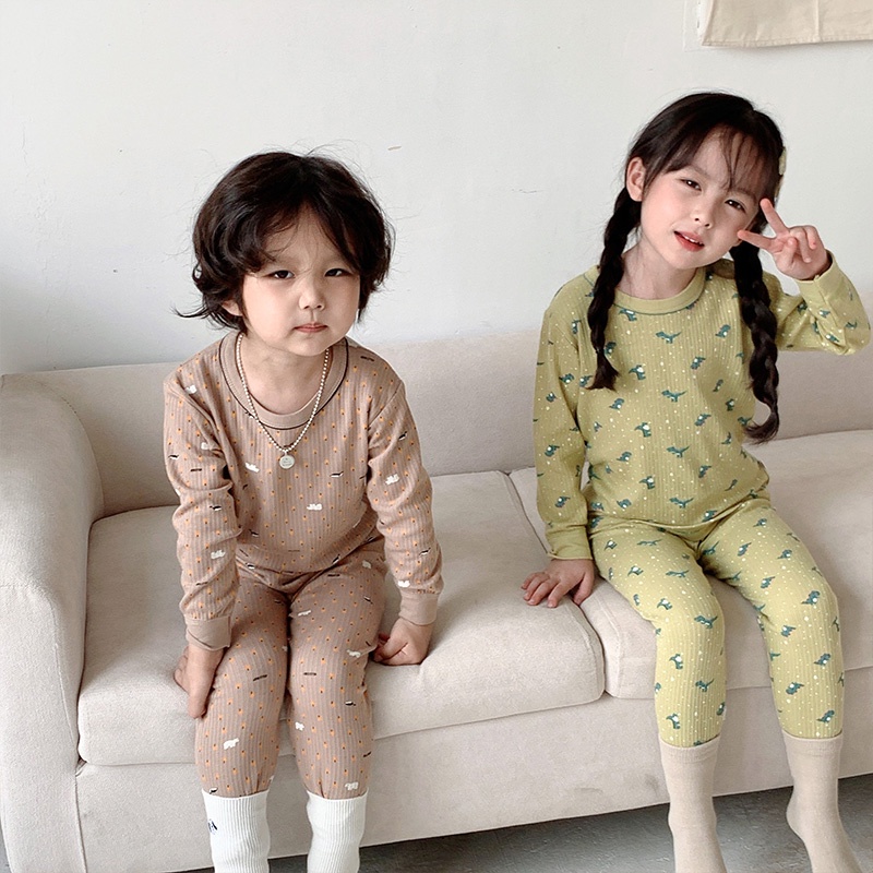 Homibear / / Bộ Đồ Ngủ cotton Nguyên Chất Dáng Dài Thời Trang Mùa Thu Cho Bé Trai Và Bé Gái