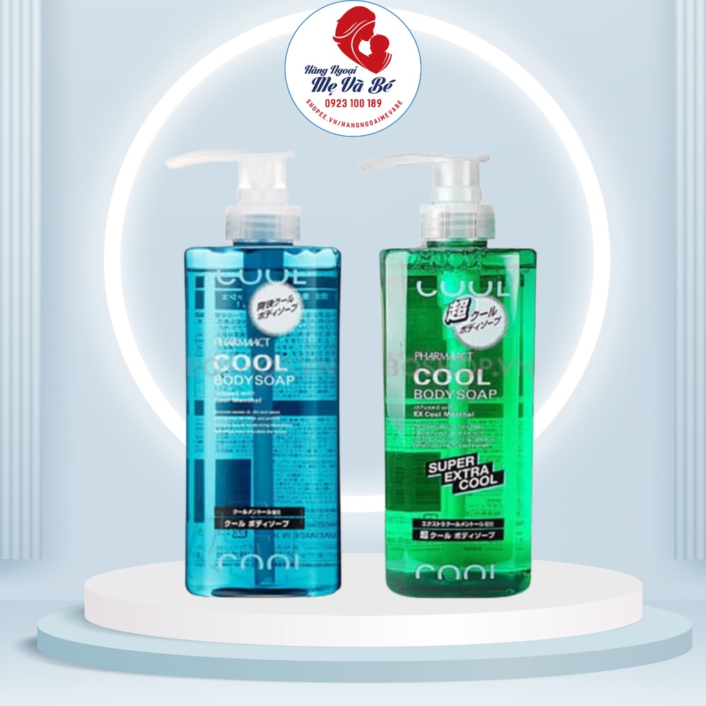 Sữa tắm cho nam pharmaact cool body soap 600 ml Nhật Bản hương bạc hà siêu mát lạnh