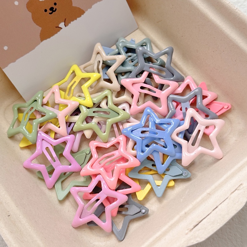 Set 50 Kẹp Tóc Ngôi Sao Nhiều Màu Dễ Thương Cho Bé Gái