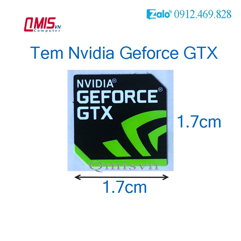 1 cái tem logo card đồ hoạ Nvidia Geforce GTX (vát 2 góc) trang trí máy tính Laptop PC - STICKER