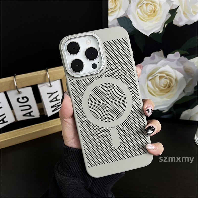 Ốp Điện Thoại pc Cứng Dạng Nhám Khung Ảnh Từ Tính Chống Rơi Cho iphone 15 13 12 14 pro max