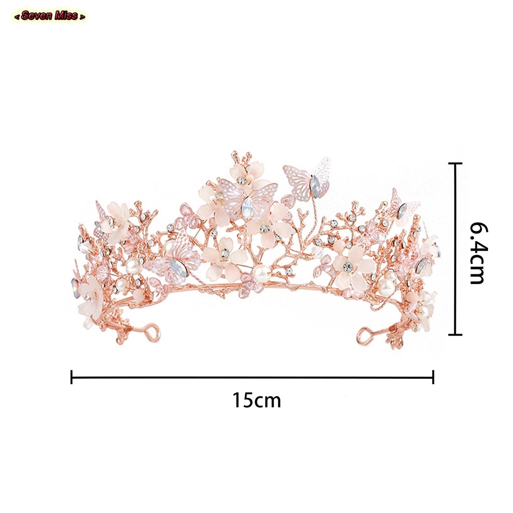 Vương Miện Cô Dâu Hình Bướm Vàng Lấp Lánh