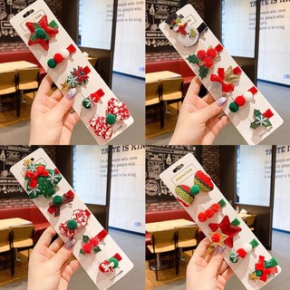Set 5 Kẹp Tóc Hình Nón Giáng Sinh Dễ Thương