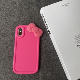 Phù Hợp Ốp Điện Thoại Màu Hồng Đính Nơ Cho iphone 11 1213 pro max x xr xs max se 7 plus 8 plus 14 15pro