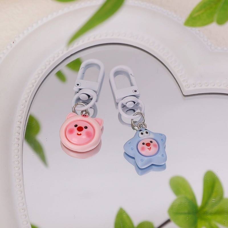 Móc Khóa Treo Ba Lô Đa Năng Hình Tai Nghe / Búp Bê Vòng Lặp Rồng / Hàm Răng Hoạt Hình Dễ Thương Trang Trí Xe Hơi Cho Bé Gái