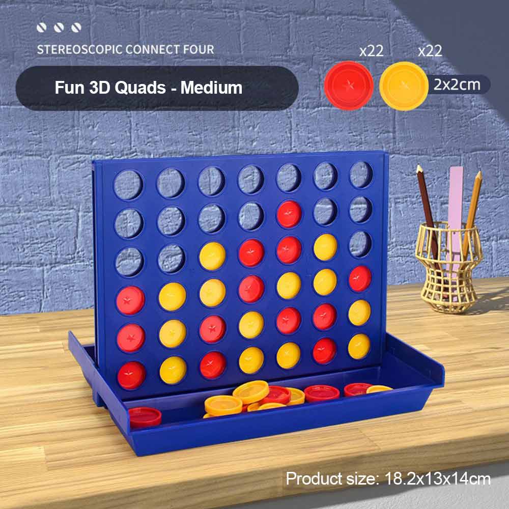 Connect 4 Classic Grid Board Game, 4 in a Row Game for Kids, 2 Player Strategy Board Games