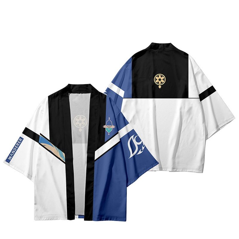 Genshin Áo Thun kimono Quần Short Hóa Trang haori Phong Cách Đường Phố Cá Tính