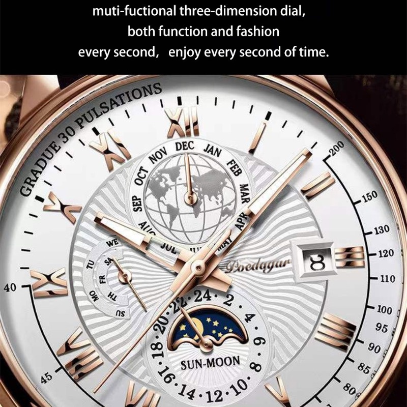 Poedagar Đồng Hồ Thạch Anh Chống Thấm Nước Trang Trí Mắt Nhỏ Thụy Sĩ Chính Hãng Cho Nam