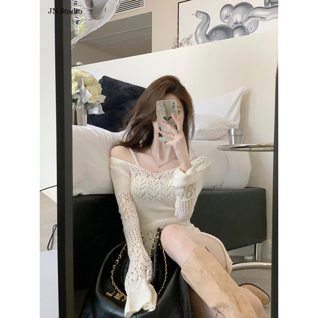JN Studio Chic váy nữ Đầm Body Cho thời váy Trendy Casual INS Cute WLQ23B099V 45Z231109