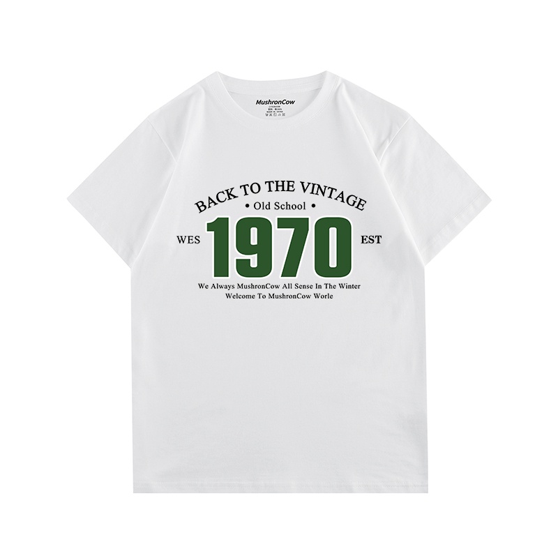 Áo Thun cotton Cổ Tròn Tay Ngắn Dáng Rộng Cơ Bản Dành Cho Nam Nữ