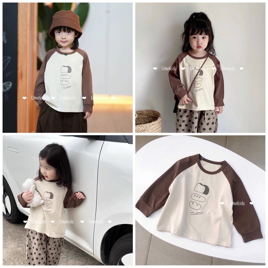 ÁO THUN DÀI TAY PHONG CÁCH HÀN QUỐC CHO BÉ GÁI VÀ BÉ TRAI 2316