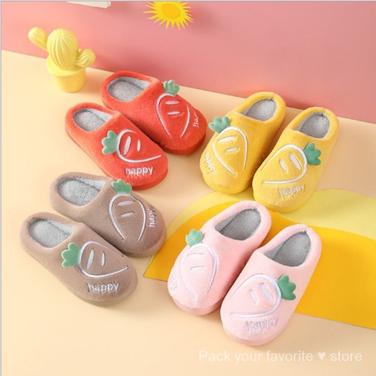 Dép cotton Dày Dặn Chống Trượt Giữ Ấm In Hoạt Hình Dễ Thương Cho Bé 8rbd